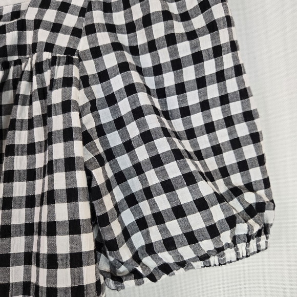 BeachLunchLounge Women Size M Black&White Gingham Square Neck Dress - Picture 8 of 13